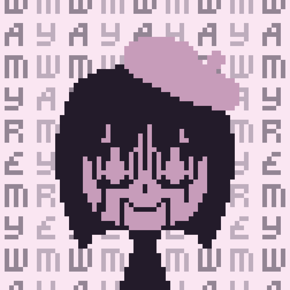 Pixel art of the artist wamyremy's avatar, WAMY, which is a robot modeled after wamyremy's other character, Mery.