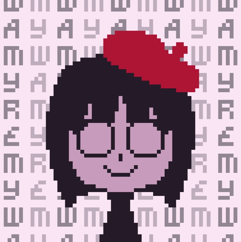 Pixel art of the artist wamyremy's character, Mery!